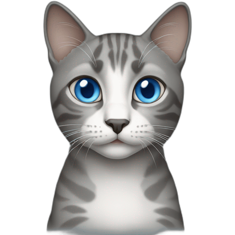 gray female cat blue eyes emoji