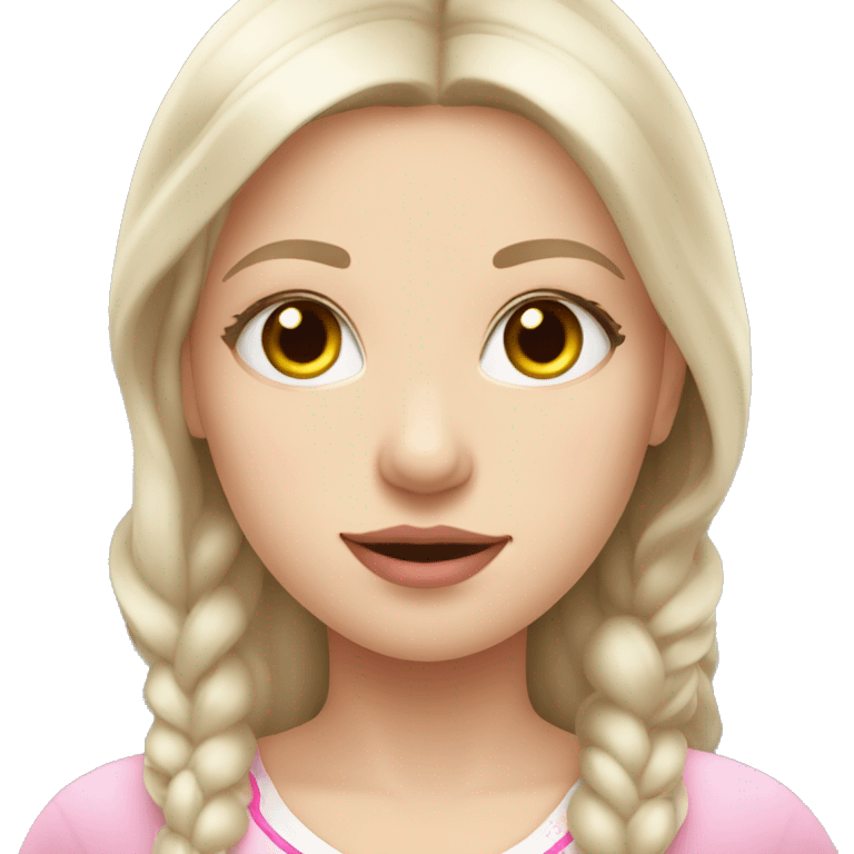 slavic girl with little smile, white skin and pink light lips emoji