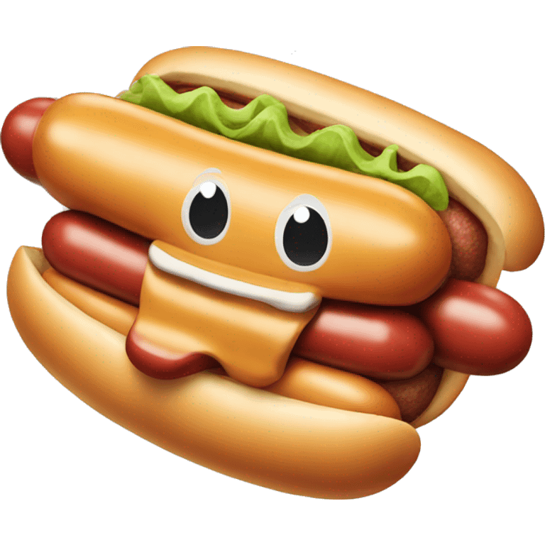 Hotdog with a face emoji