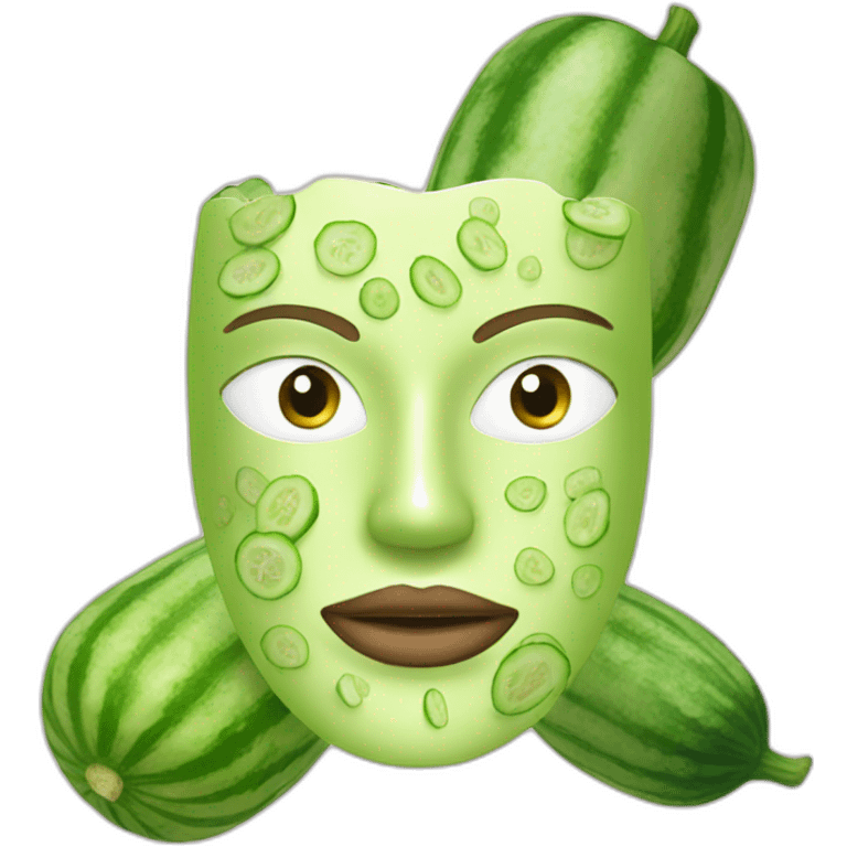 Beauty mask and cucumbers emoji