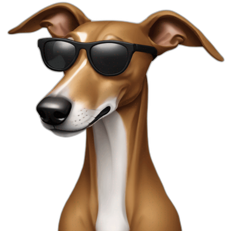 brown galgo with sunglasses emoji