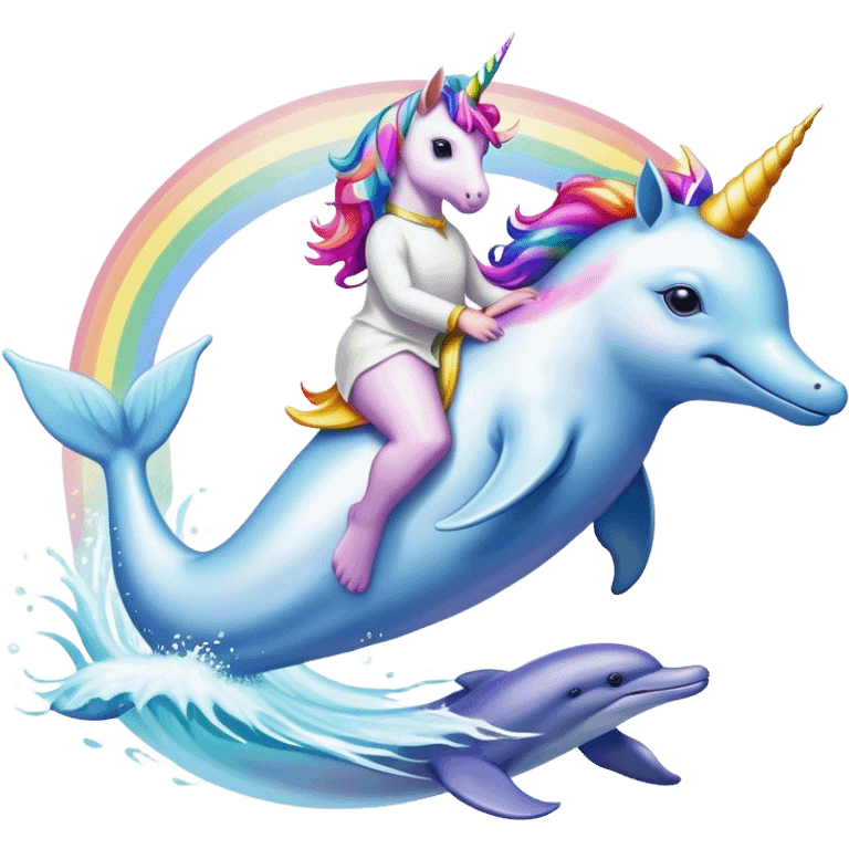 Unicorn riding dolphin emoji