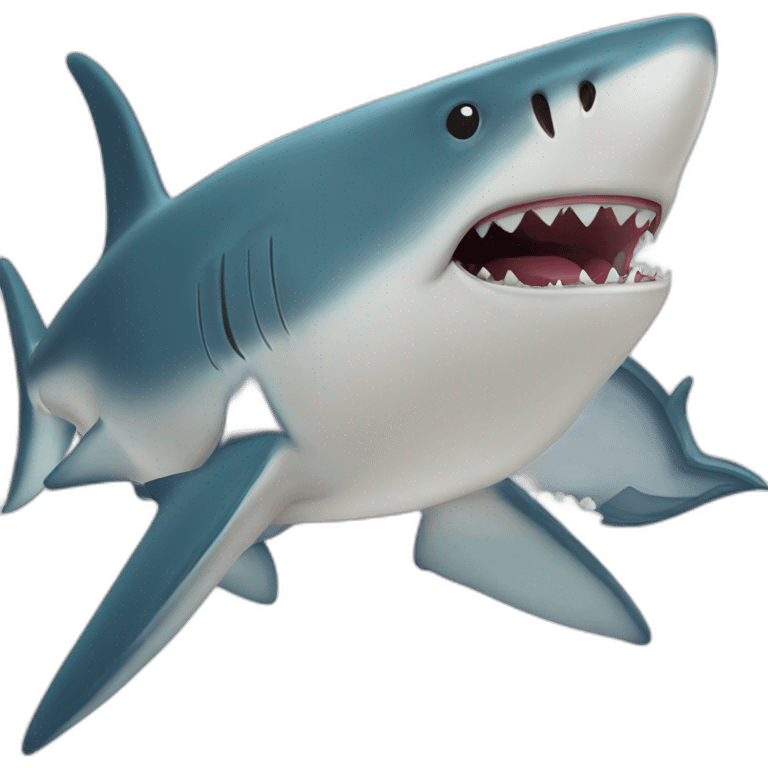 Requin avec des cœurs emoji