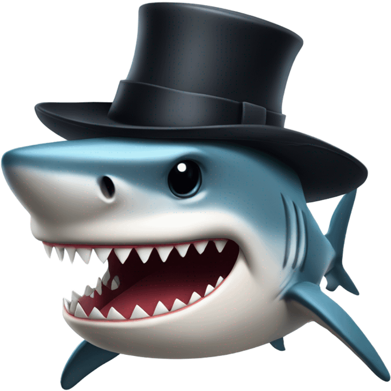 Shark with a top hat emoji