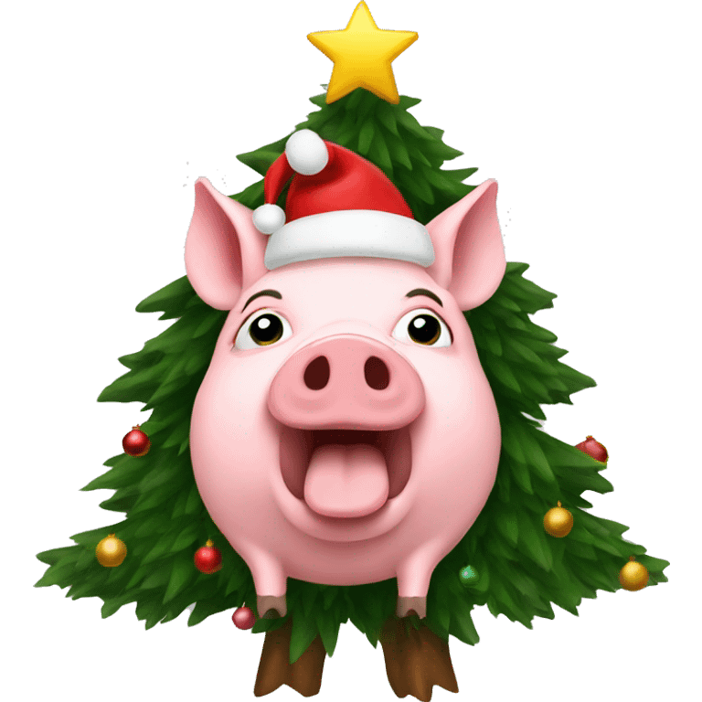 Pig Christmas tree emoji