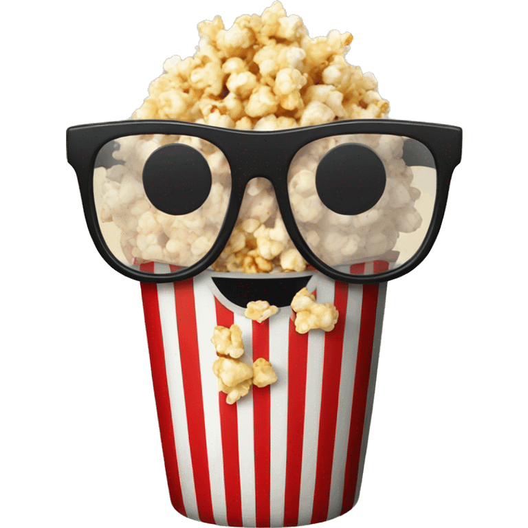 pop corn in black glasses emoji