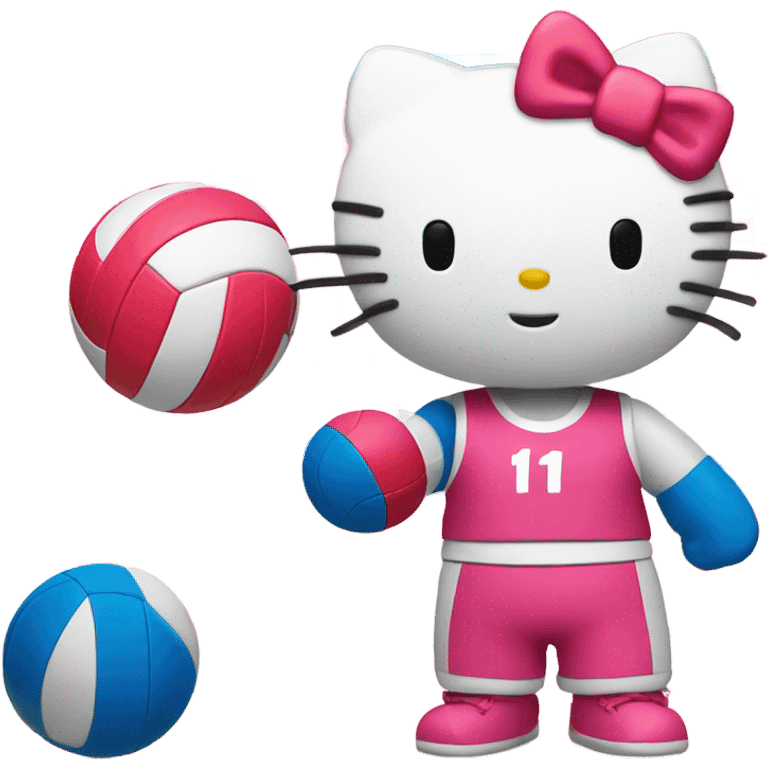 Hello kitty playing volleyball  emoji