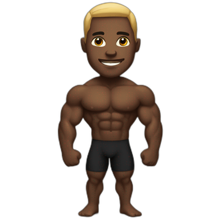 Black bodybuilder emoji