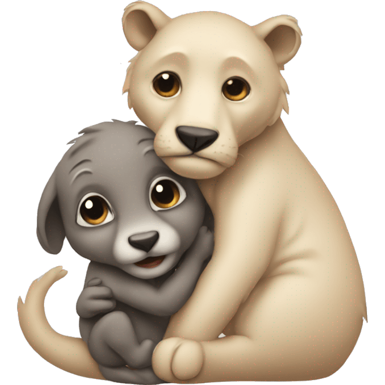 Mom animal with baby emoji