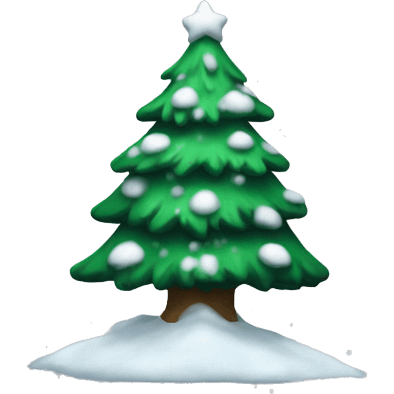 Christmas tree with snow on it emoji