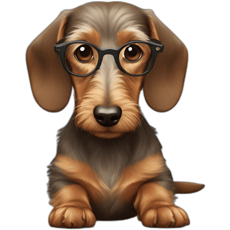 wire-haired dachshund with glasses  emoji