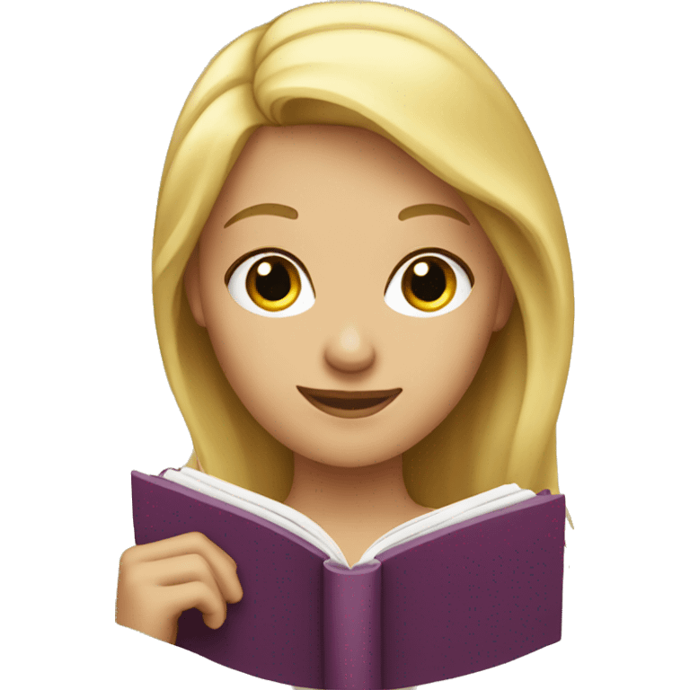 Blond woman holding a book emoji