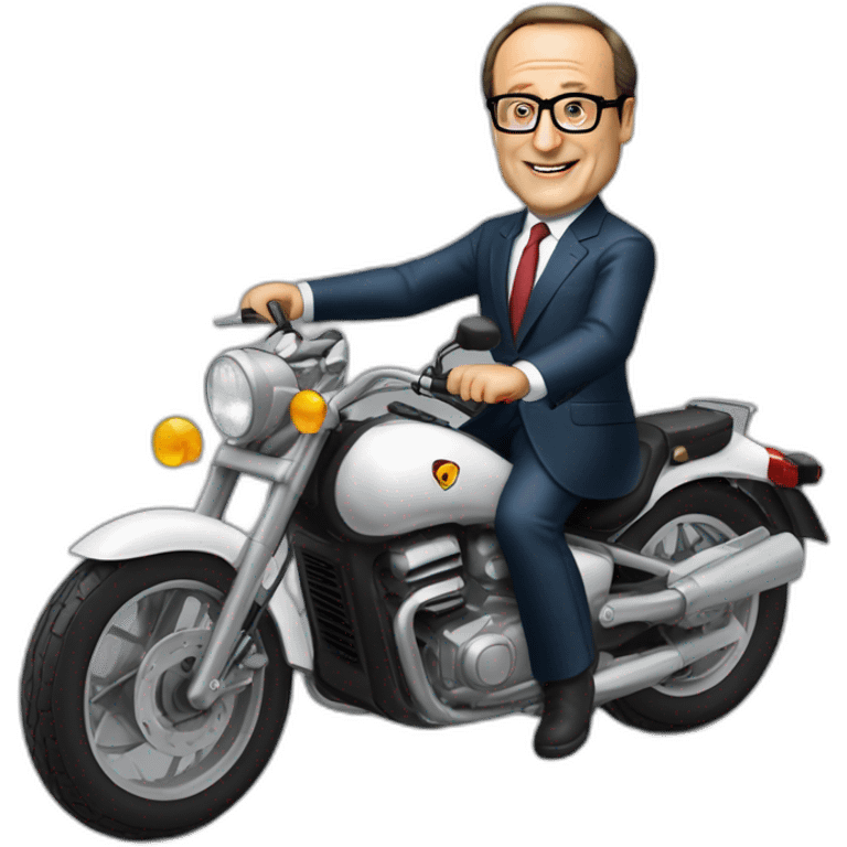 Francois hollande sur une moto emoji