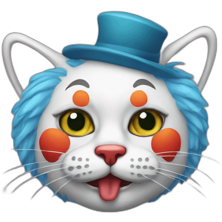 cat disguised in clown emoji