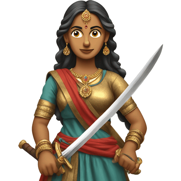 Rani Laxmibai with sword emoji