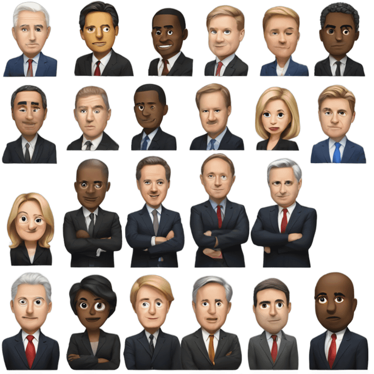 super realistic A group of politicians in suits emoji