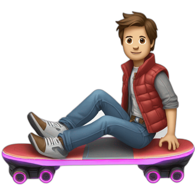 Marty Mcfly on a hoverboard emoji