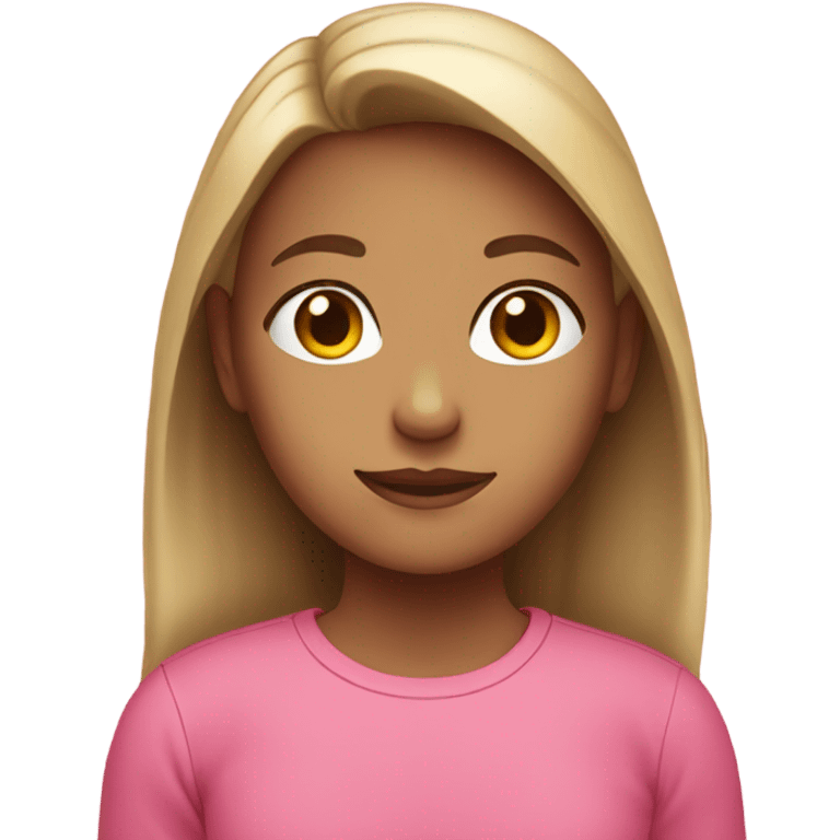 Girl wearing pink shirt  emoji