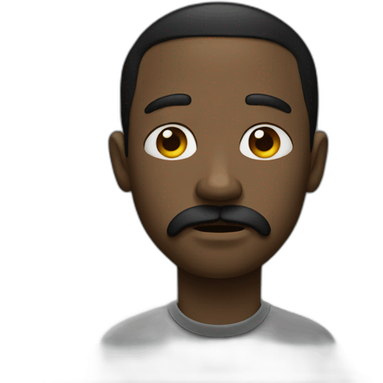 sad black man with a moustache emoji