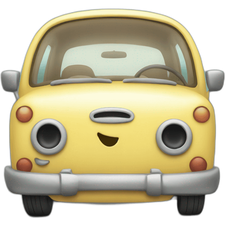 car with a smile emoji