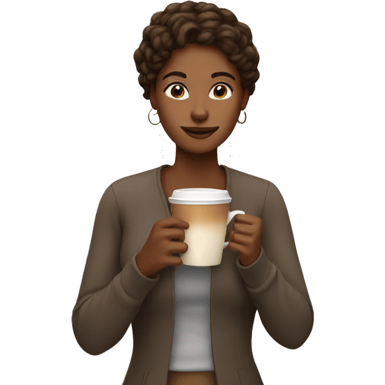 woman with a latte emoji