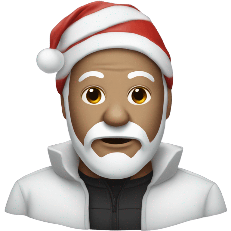 Santa wearing Michael Myers mask emoji