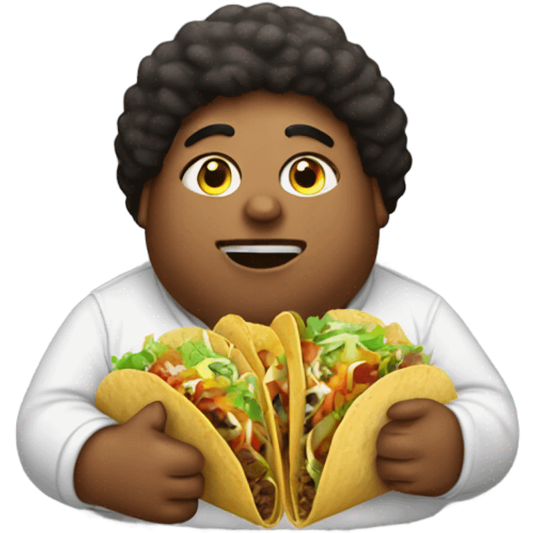 fat person eating tacos emoji