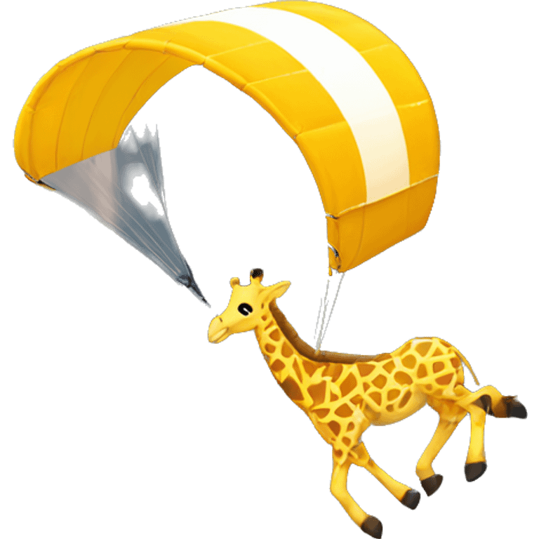 A giraffe paragliding down a mountain  emoji