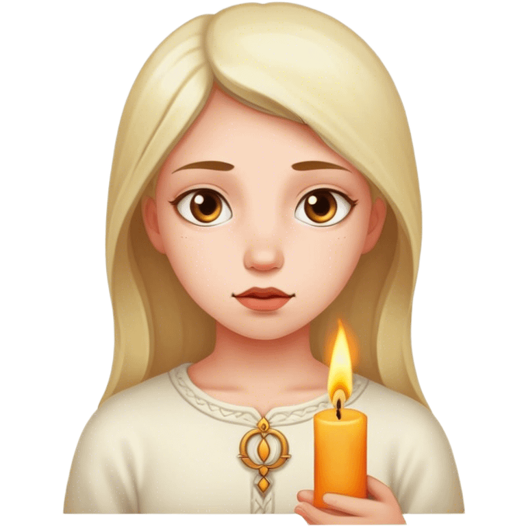 girl pacified with candle emoji