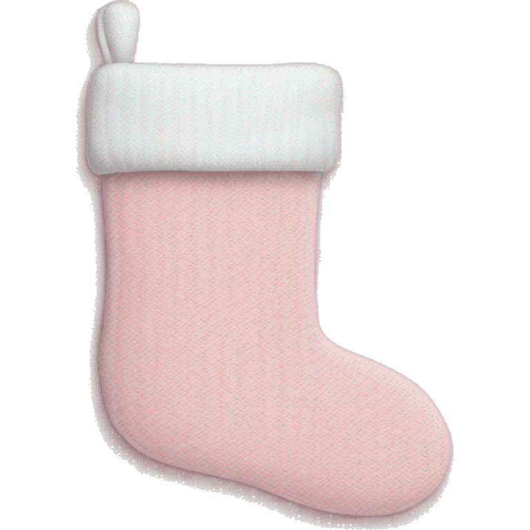 Baby pink Christmas stocking with baby pink sweater knit print and white trim emoji