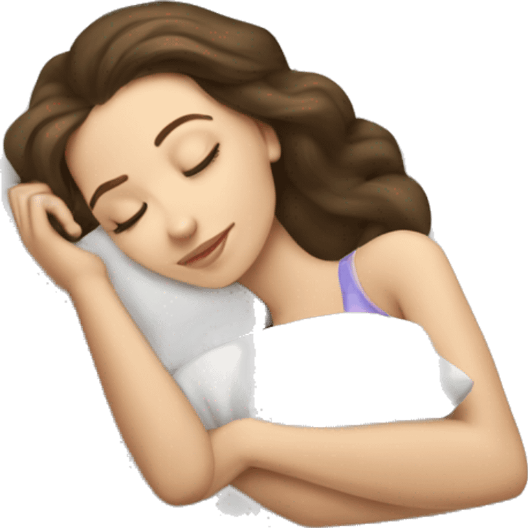 sleeping beauty brunette white girl with a silk pillow emoji