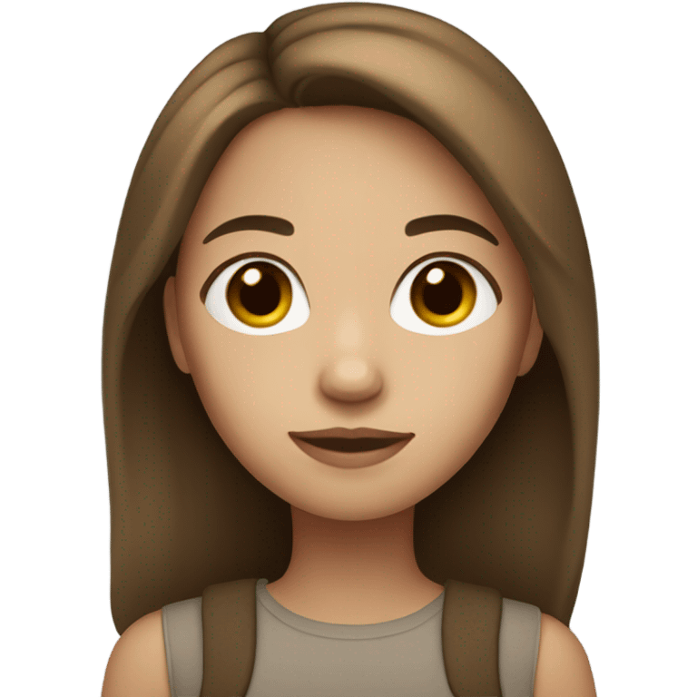 Girl with brown hair and light skin  emoji