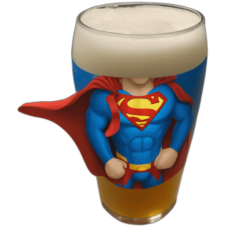 Superman drink beer emoji