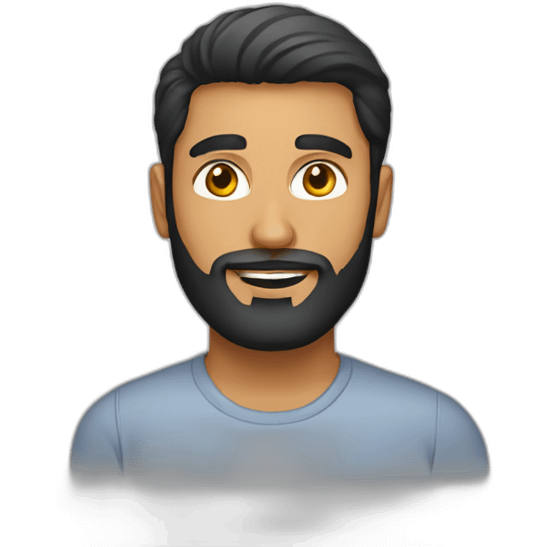 A Pakistani man 30 years old with a beard emoji