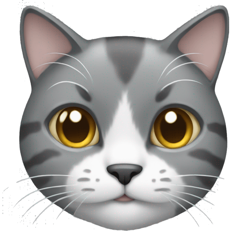 cat with grey and white fur emoji