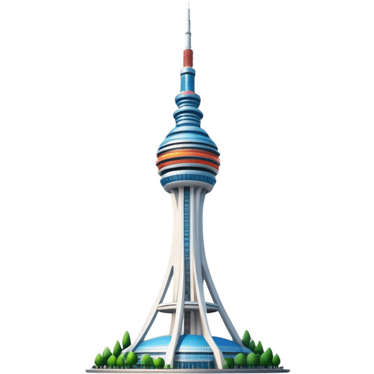 Cinematic Realistic N Seoul Tower Landmark Emoji, showcasing a futuristic tower with panoramic views rendered with sleek textures and vibrant, modern lighting. emoji