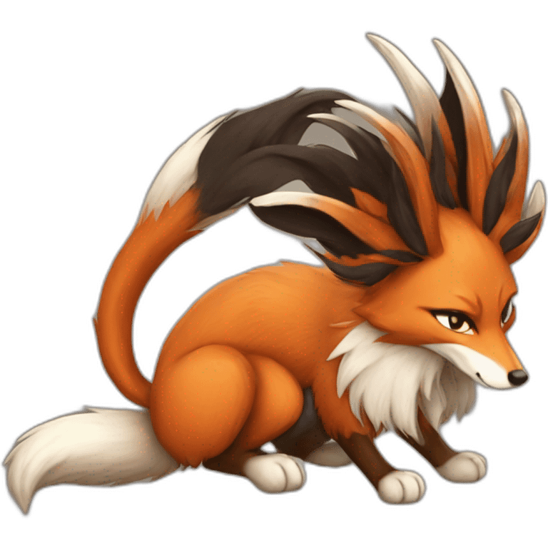 fox fan of 9 tails at back emoji