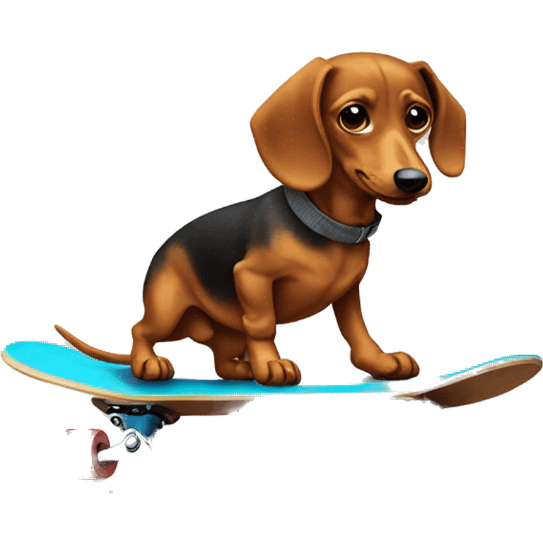 Dachsdog on a skateboard emoji