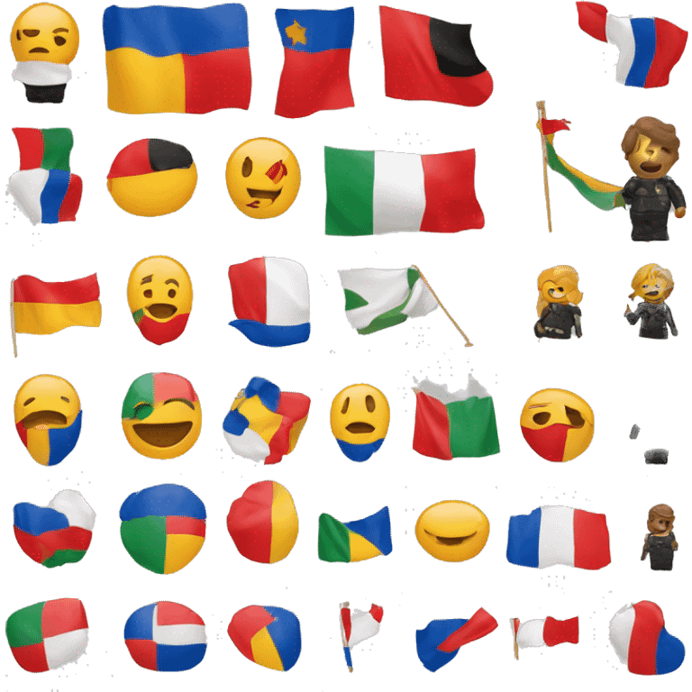 un français et une portugaise qui ons des drapeaux allemands emoji