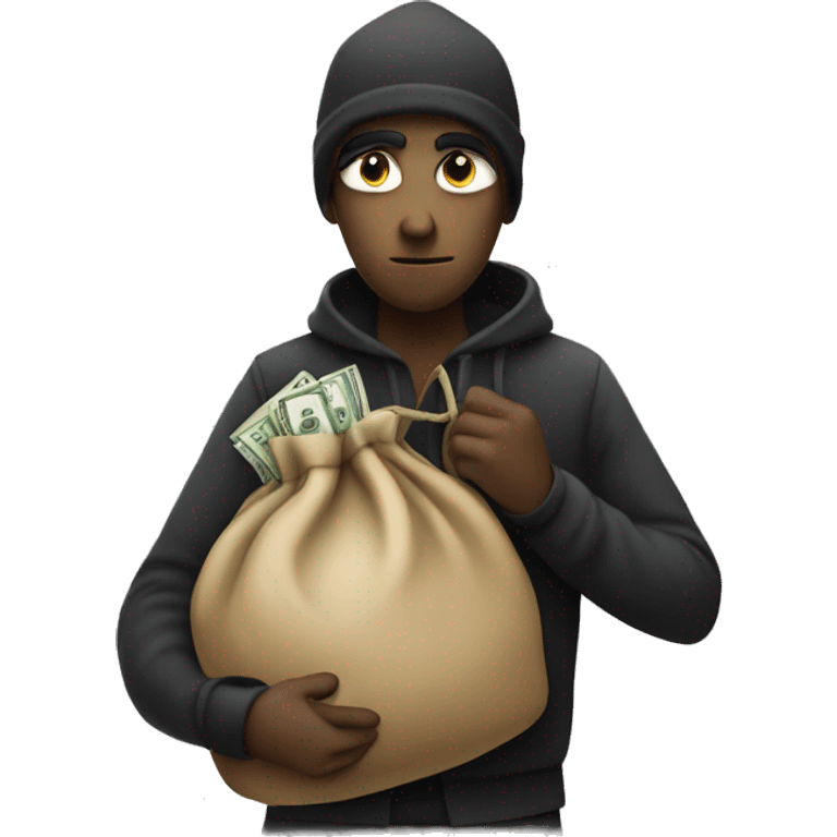 A thief with a money bag over shoulder emoji