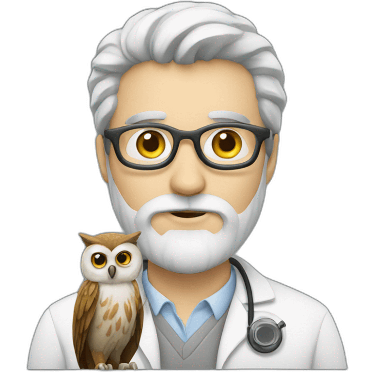 White-scientist-with-beard-with-owl emoji