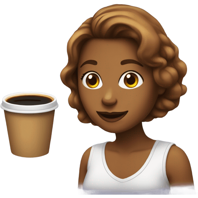 Dona y un café  emoji