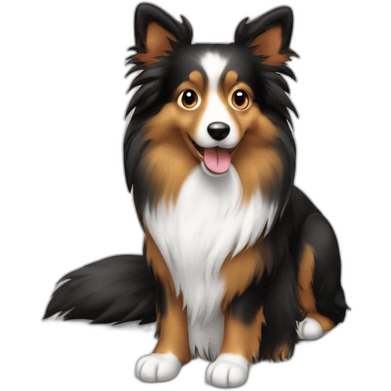 sheltie dog and black cat emoji