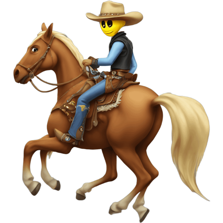 A cowboy alien in cowboy attire, riding a horse  emoji