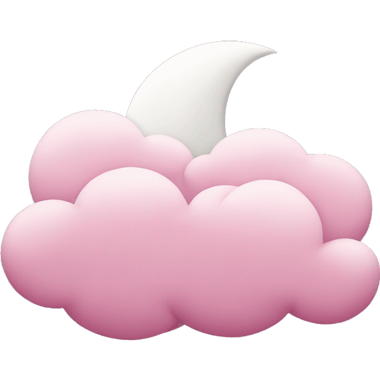 Pink cloud and white moon emoji