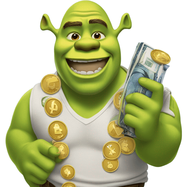 Shrek with crypto emoji