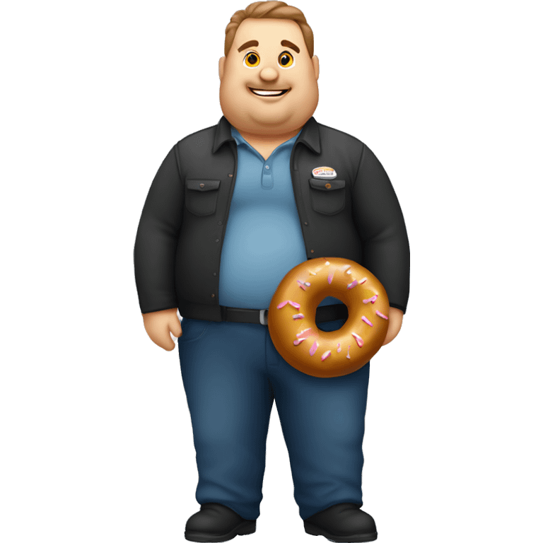 Fat stagehand with a doughnut  emoji