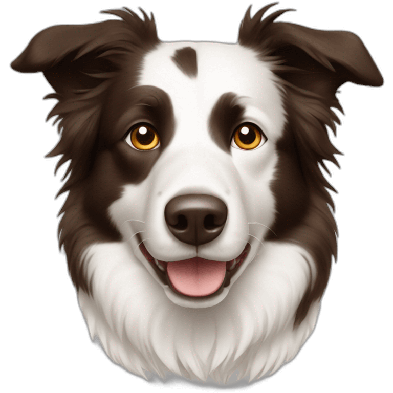 Border collie white with brown spots emoji