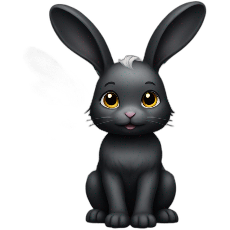 Black angel rabbit emoji