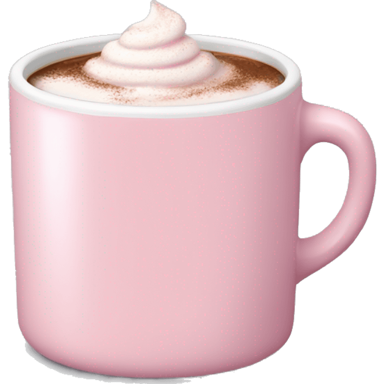 Light Pink mug of hot chocolate  emoji